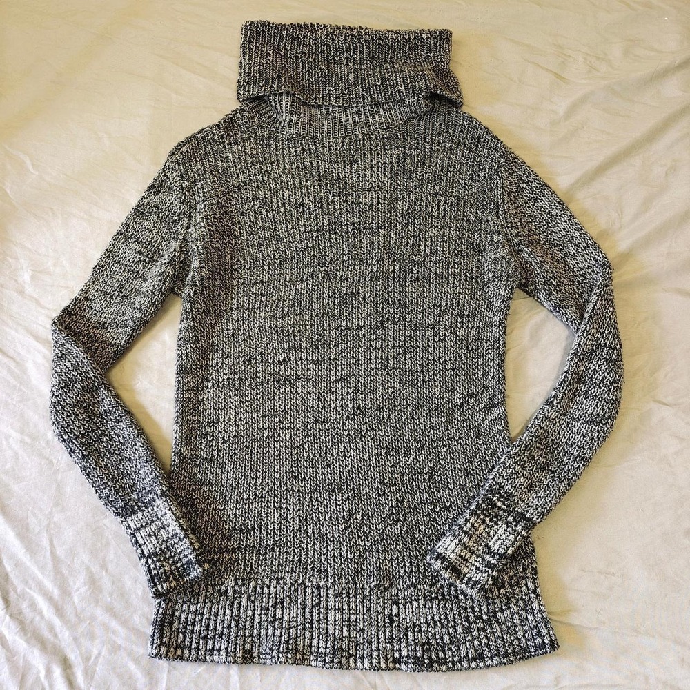 Abercrombie & Fitch Chunky Knit Cowl Neck Sweater Women XS/S Marled Grey